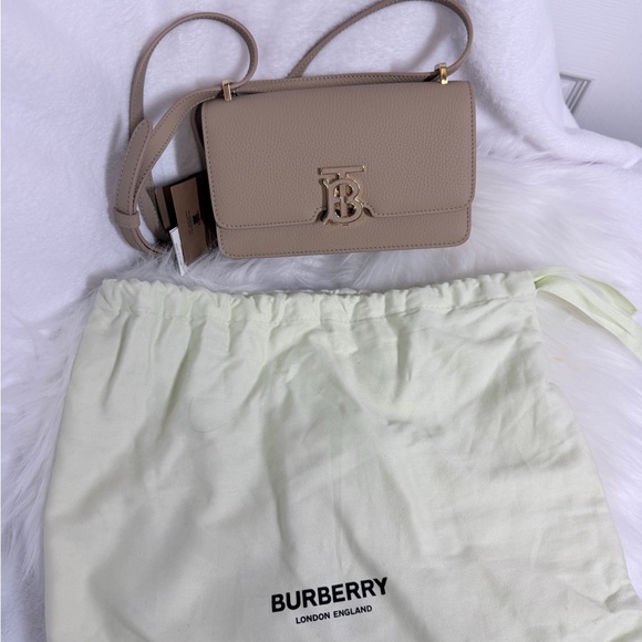 Burberry Handbags - Burberry Tan Leather Crossbody Bag